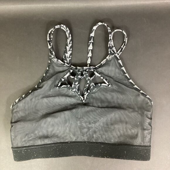 Victorias Secret Bra-Small-Black/White Triangle All-Over Pattern-Cutouts-Strappy - Picture 5 of 10